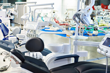 Dental chair and clinic equipment at exhibition