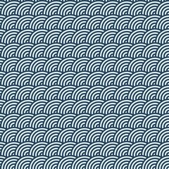 Outline Japanese wave seamless pattern