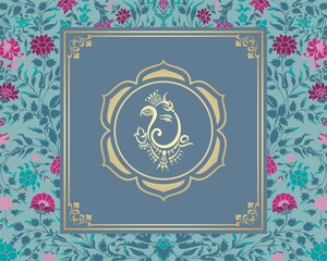Ganesha, wedding card, royal Rajasthan, India	
