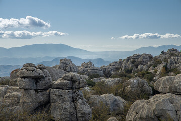 Krast landscape in El torcal Antequera located in Malaga province