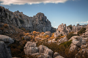 Karst landscape in El torcal park in Antequera, Malaga
