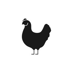 Black chicken icon. Farm animal silhouette vector illustration.