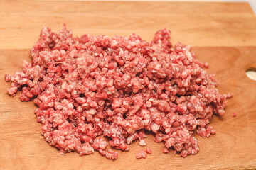 Fresh minced meat for home cooking.