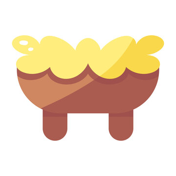 recommend clip art: Isolated straw cradle icon. Nativity icon - Vector