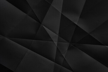 Abstract black folded paper background
