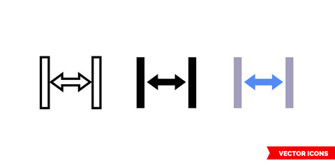 Add white space icon of 3 types color, black and white, outline. Isolated vector sign symbol.