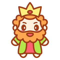 Isolated wise man icon. Nativity characters icon - Vector