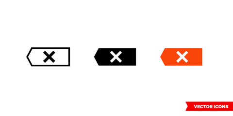 Clear icon of 3 types color, black and white, outline. Isolated vector sign symbol.