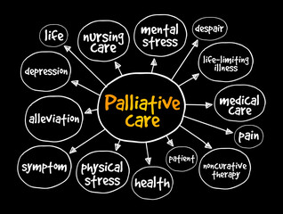 Palliative care mind map, health concept for presentations and reports