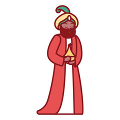 Isolated wise man icon. Nativity characters icon - Vector