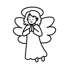 Isolated angel icon. Nativity characters icon - Vector