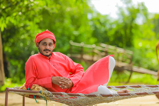Young indian farmer in traditional wear