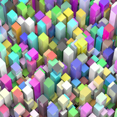 Obraz premium 沢山のキューブ