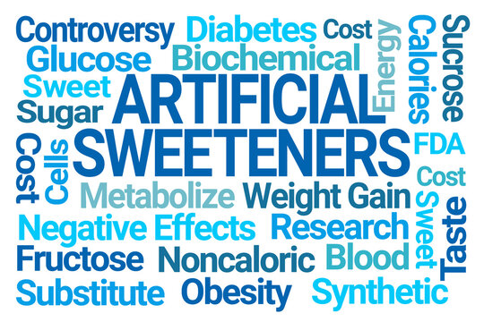 Artificial Sweeteners Blue Word Cloud on White Background