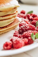 pancakes with raspberries