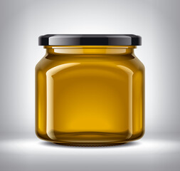 Glass Jar on Background. 