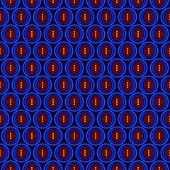 seamless vector pattern with circles and colored elements on blue background