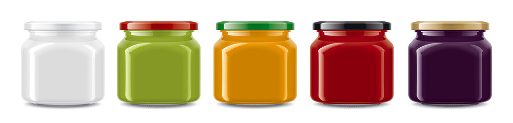 Set of Glass Jars Mockup. 