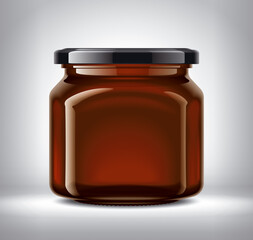 Glass Jar on Background. 
