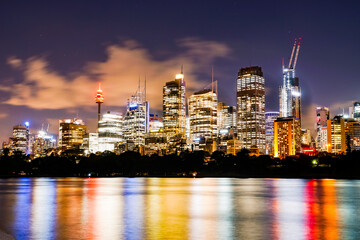 Leuchtende Skyline Brisbane Australien bei Nacht