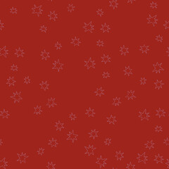 Seamless pattern withnstars on a red  background. Fabric, textile design.