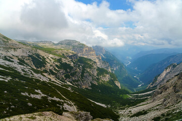 Fototapeta premium The road to Tre Cime di Lavaredo, Dolomites, at summer
