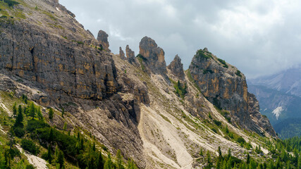 Fototapeta na wymiar The road to Tre Cime di Lavaredo, Dolomites, at summer