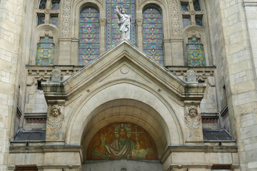 Church of Saint-Sauveur (Eglise Saint-Sauveur de Lille) built on the site of an ancient Gothic church in 1896. Saint-Sauveur Street, district of Lille-Center. Lille, France.