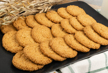 Thin Oatmeal Cookies, Healthy Cereal Crackers with Chocolate