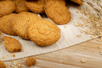 Thin Oatmeal Cookies, Healthy Cereal Crackers with Chocolate
