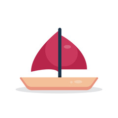 sailboat, boat, vehicle, transport flat icon vector illustration