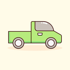 truck, car, pick up truck, vehicle, transport color icon vector illustration