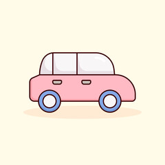 car, automobile, vehicle, transport color icon vector illustration