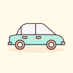 car, automobile vehicle, transport color icon vector illustration
