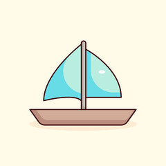sailboat, boat, vehicle, transport color icon vector illustration