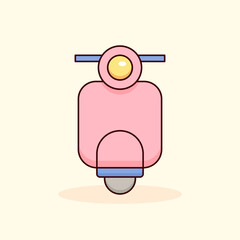 moped, scooter vehicle, transport color icon vector illustration