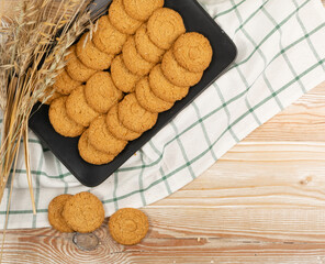 Thin Oatmeal Cookies, Healthy Cereal Crackers with Chocolate