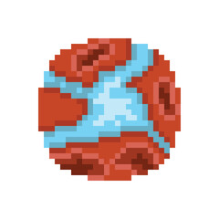 Obraz premium Planet in space. Planet pixel art.