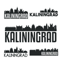 Kaliningrad Russian Federation Flat Icon Skyline Vector Silhouette Design Set.