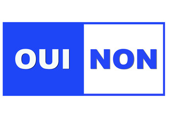oui non bannière bleu