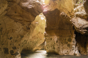 Canyon Saklikent inside view in Turkey. Colorful natural landscape