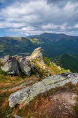 Beautiful landscape in the high carpathians. autumn in the mountains.