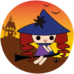A witch on a broomstick