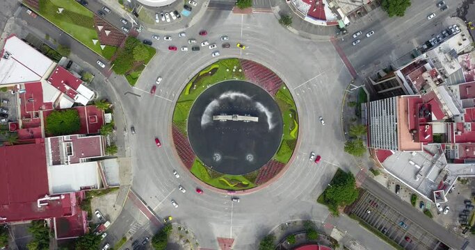 Zenith view of the traffic on the minerva traffic circle