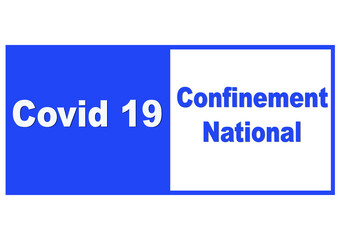 confinement national bannière bleue
