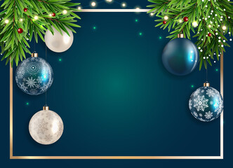 Holiday New Year and Merry Christmas Background. Vector Illustration