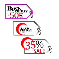 Black Friday sales tag.Black Friday design, sale, discount, advertising, marketing price tag. Clothes, furniture, cars, sale
