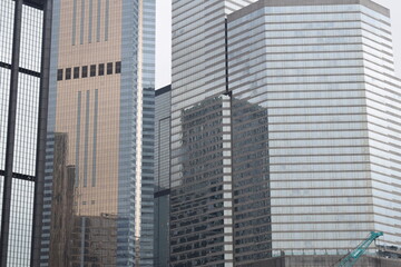 skyscrapers in downtown city