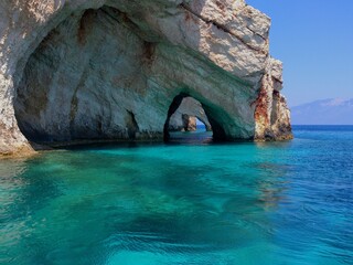 Blue caves in the Adriatic sea of Corfu