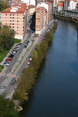 Aerial view of the river of Bilbao